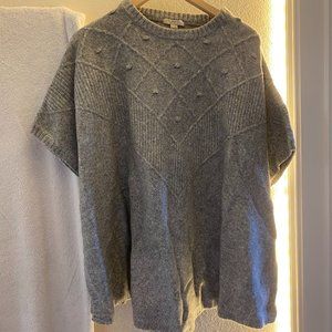 Brand New Ann Taylor Loft Grey Poncho Sweater - Medium/Large Size